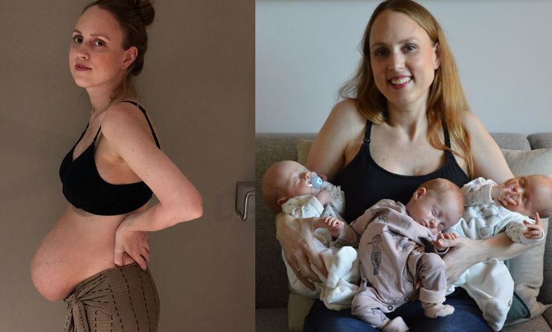 Сразу после эко. Женщины беременные двойней. Фотосессия до и после беременности.